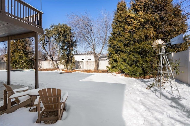 view of snowy yard