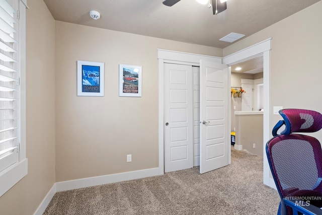 9462 W Whitecrest, Star, ID 83669 - carpeted home office with baseboards and ceiling fan