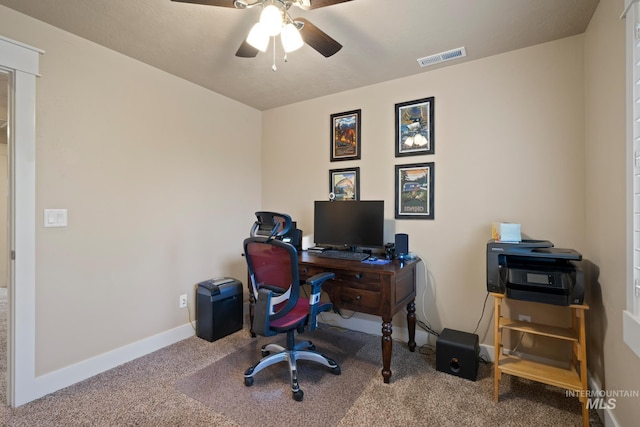 9462 W Whitecrest, Star, ID 83669 - carpeted home office featuring ceiling fan and baseboards