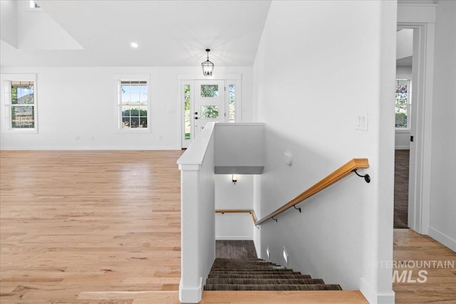 1006 Hill Rd, Homedale, ID 83628 - stairs with wood finished floors, healthy amount of natural light, and recessed lighting