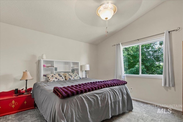 583 E Willowridge Ct, Kuna, ID 83634 - bedroom with carpet, lofted ceiling, ceiling fan, and baseboards