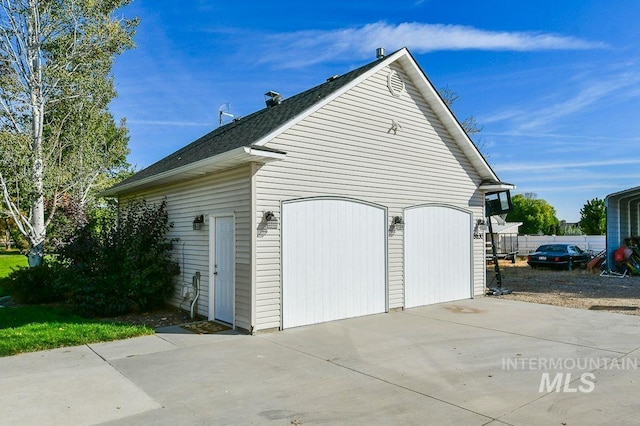 view of garage