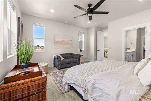205 S Ripplerock Ln, Star, ID 83669 - bedroom featuring carpet, ceiling fan, recessed lighting, and baseboards