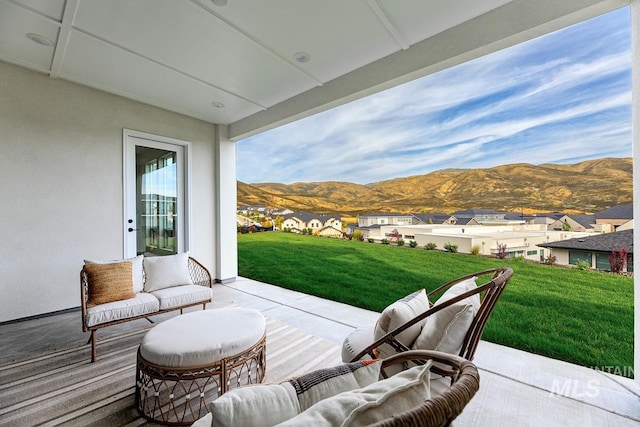 2528 S Linnet Pl, Boise, ID 83716 - view of patio with a mountain view and a residential view