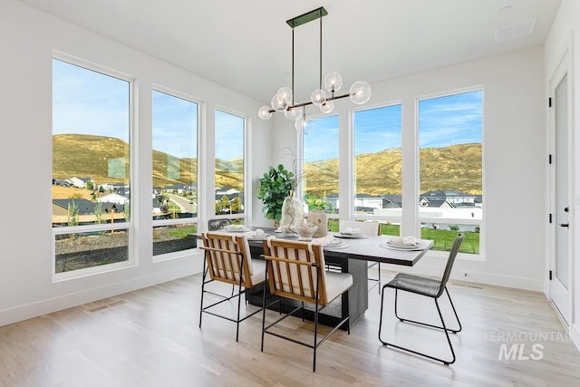 2528 S Linnet Pl, Boise, ID 83716 - sunroom with a chandelier and a mountain view