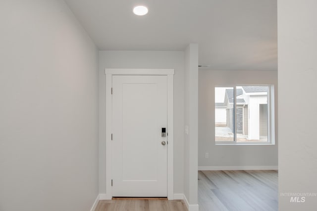 entrance foyer featuring light hardwood / wood-style flooring