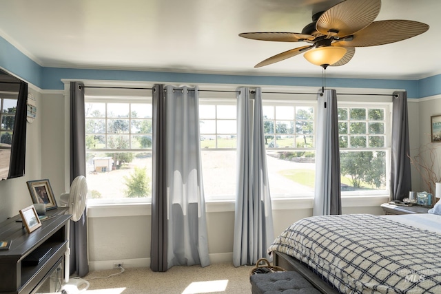 10489 Scotch Pine Rd, Payette, ID 83661 - bedroom featuring carpet, ceiling fan, and ornamental molding