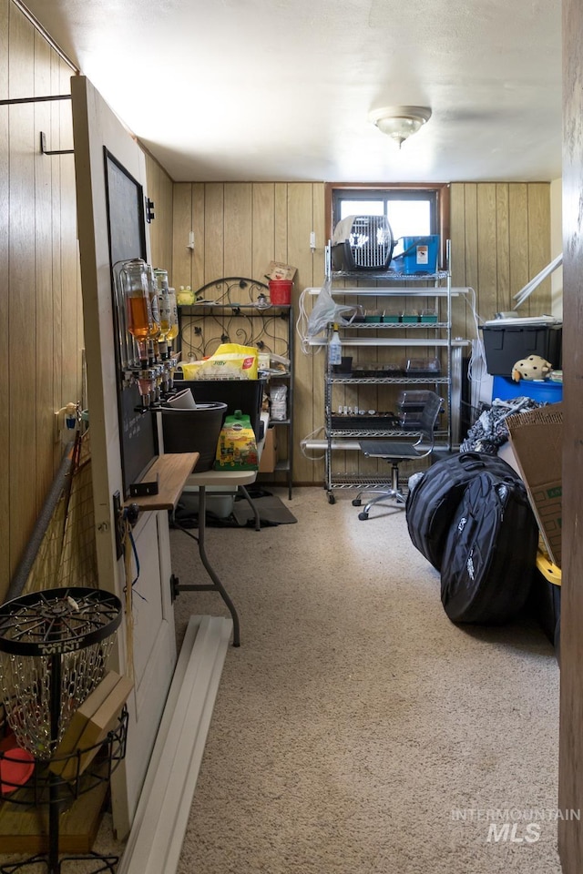 10489 Scotch Pine Rd, Payette, ID 83661 - bedroom featuring wooden walls and carpet flooring