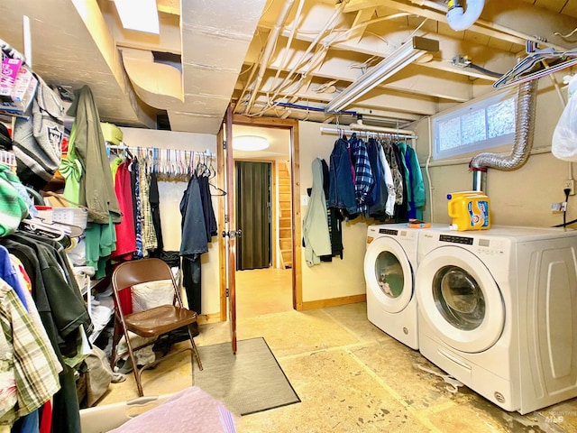 laundry room with washer and clothes dryer