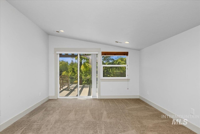 1337 E Lone Shore Dr, Eagle, ID 83616 - empty room featuring lofted ceiling, carpet, recessed lighting, and baseboards