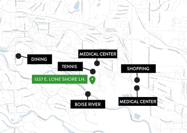 1337 E Lone Shore Dr, Eagle, ID 83616 - map of property with streets / nearby areas