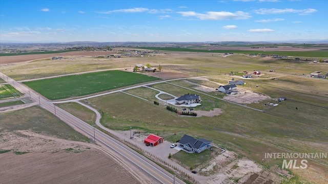 drone / aerial view with a rural view
