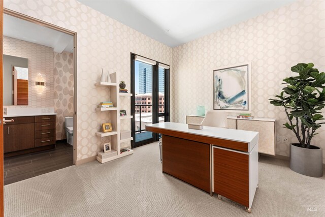 119 S 10th Unit 605, Boise, ID 83702 - office space with light carpet and wallpapered walls