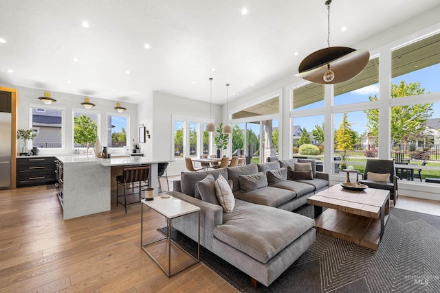 5720 W Little Feather St, Eagle, ID 83616 - living room featuring recessed lighting and light wood-style floors