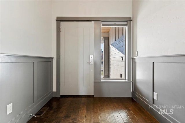 interior space featuring dark wood-type flooring