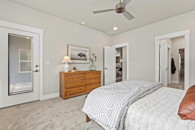 1753 E Grayson, Meridian, ID 83642 - bedroom with light colored carpet, baseboards, and a ceiling fan