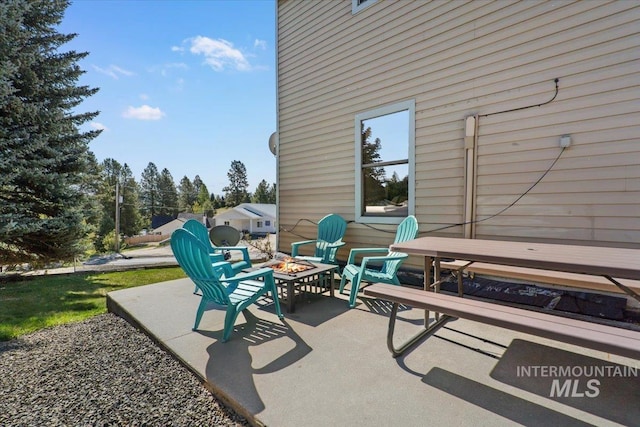502 Lake Cascade Pkwy Unit 6, Cascade, ID 83611 - view of patio featuring a fire pit