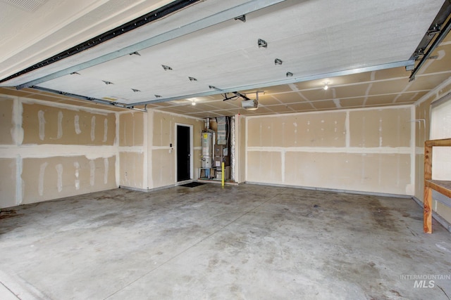 garage featuring gas water heater