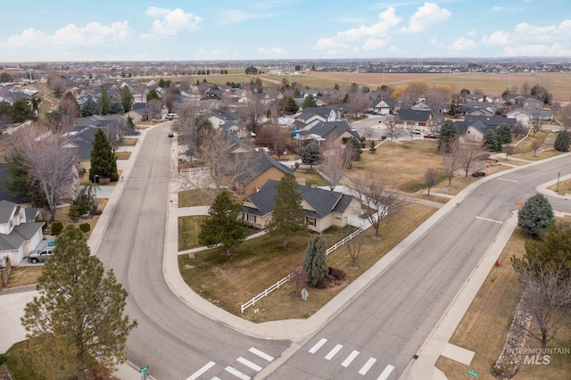 bird's eye view with a residential view