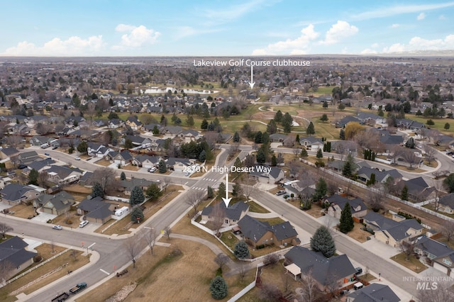 bird's eye view featuring a residential view