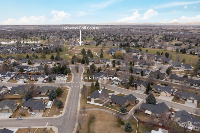 drone / aerial view featuring a residential view