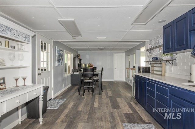 dining room with dark wood-style floors