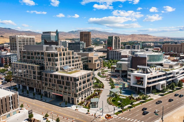 city view with a mountain view