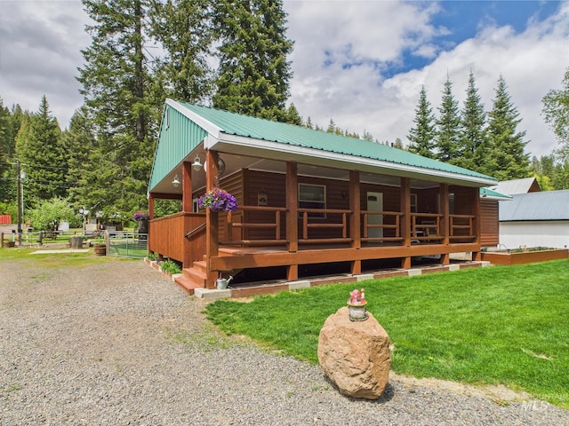 4474 Council Cuprum Rd, Council, ID 83612 - view of front of property with metal roof and covered porch