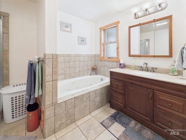 4474 Council Cuprum Rd, Council, ID 83612 - bathroom with vanity, a tub with jets, and tile patterned flooring