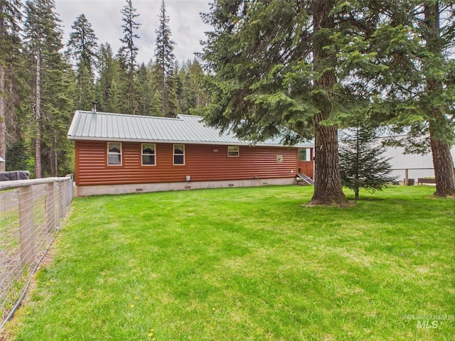4474 Council Cuprum Rd, Council, ID 83612 - rear view of property featuring crawl space, metal roof, and log veneer siding