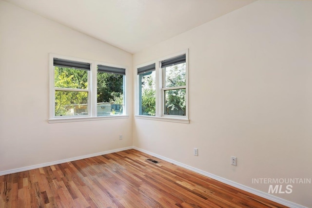 646 W Falls Ave, Twin Falls, ID 83301 - empty room featuring vaulted ceiling and light wood-style flooring