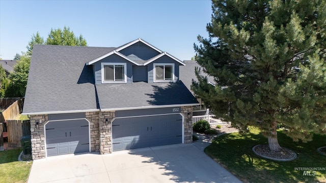 view of front of house with a garage