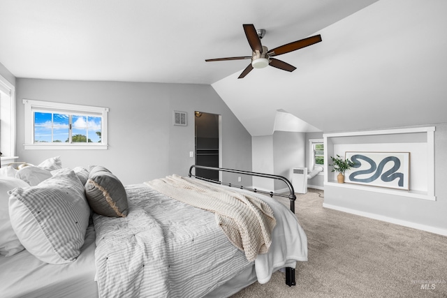 1936 S Leadville, Boise, ID 83706 - bedroom featuring vaulted ceiling, carpet, a ceiling fan, and baseboards