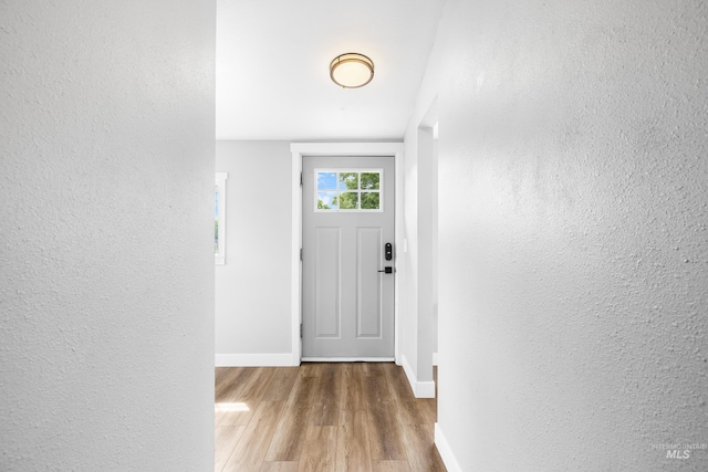 1936 S Leadville, Boise, ID 83706 - entryway with wood finished floors, baseboards, and a textured wall
