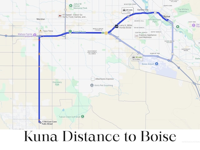 1786 E Cave Falls St, Kuna, ID 83634 - map / location featuring property boundaries highlighted