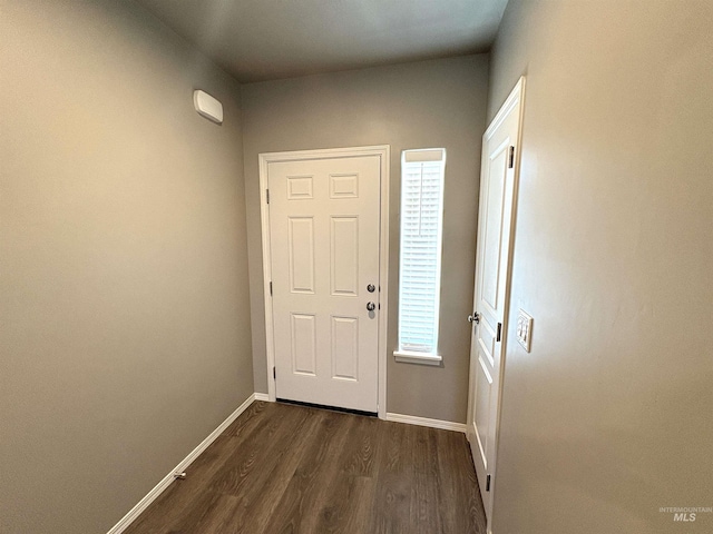 1786 E Cave Falls St, Kuna, ID 83634 - entryway featuring dark wood-style floors and baseboards