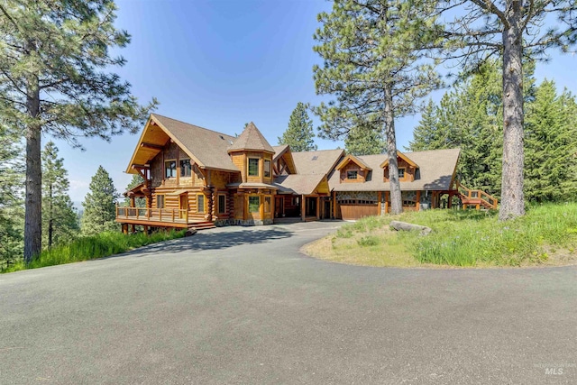 view of log-style house