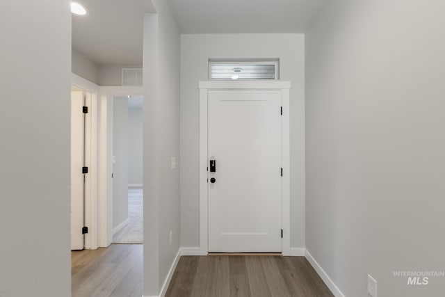 foyer entrance featuring light hardwood / wood-style flooring