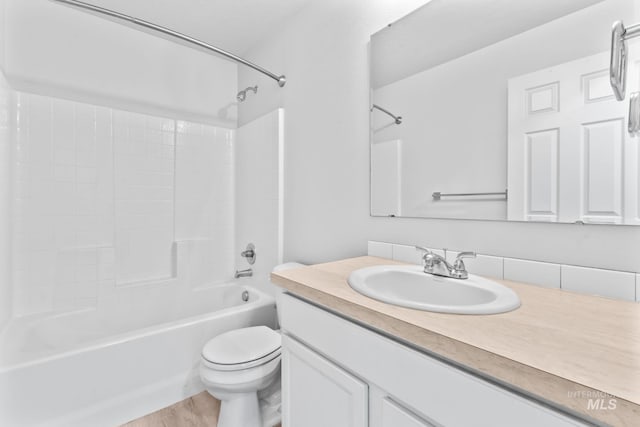 1773 E E Celbridge St, Nampa, ID 83686 - bathroom featuring vanity,  shower combination, and wood finished floors