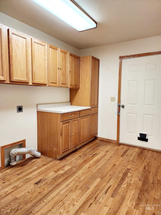 kitchen with light hardwood / wood-style floors