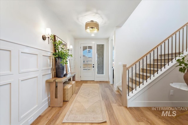 entryway featuring light hardwood / wood-style floors