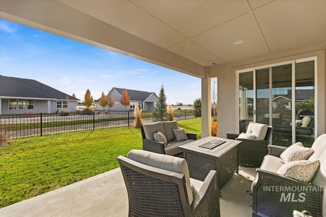 view of patio with an outdoor living space