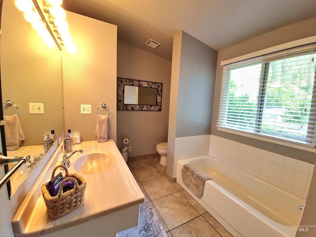 27406 Gem Ln, Juliaetta, ID 83535 - full bathroom with a garden tub, tile patterned flooring, and vanity