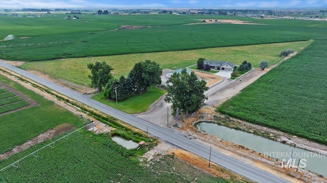 bird's eye view with a rural view