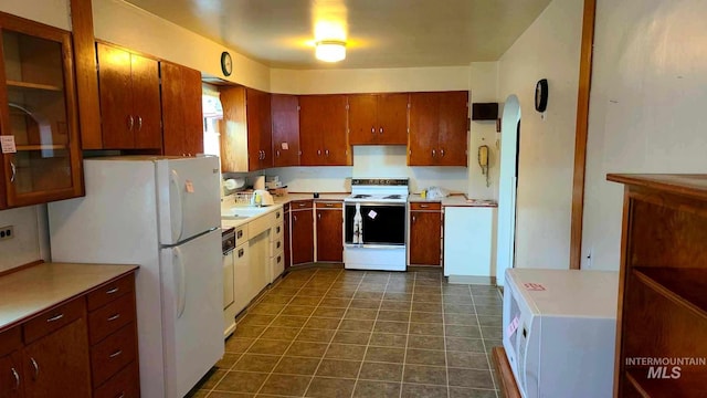 kitchen with white appliances