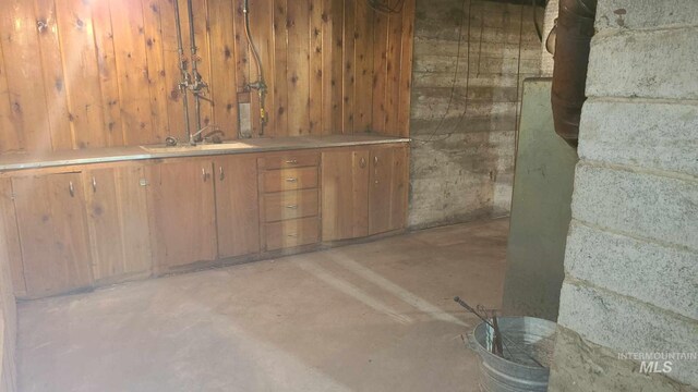 1120 N State St, Grangeville, ID 83530 - below grade area with a sink and wooden walls