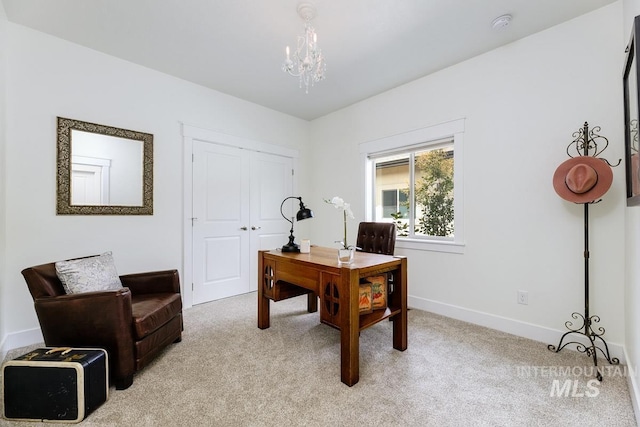 1833 N Monterossa, Eagle, ID 83616 - office space featuring light carpet, a chandelier, and baseboards