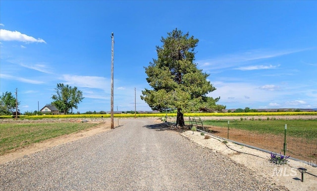 view of street featuring a rural view