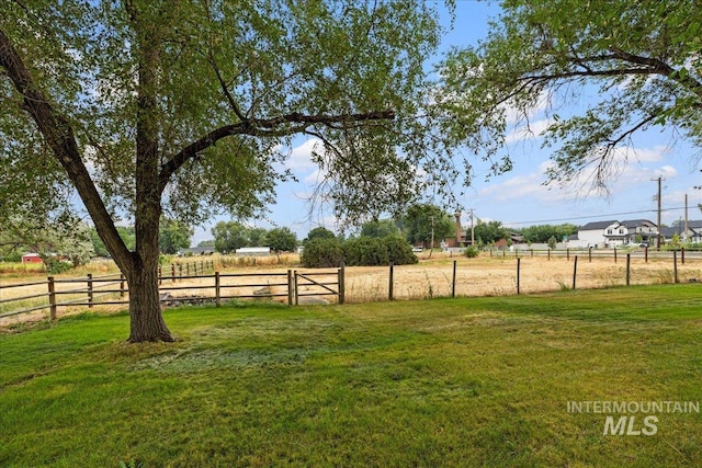 view of yard with a rural view