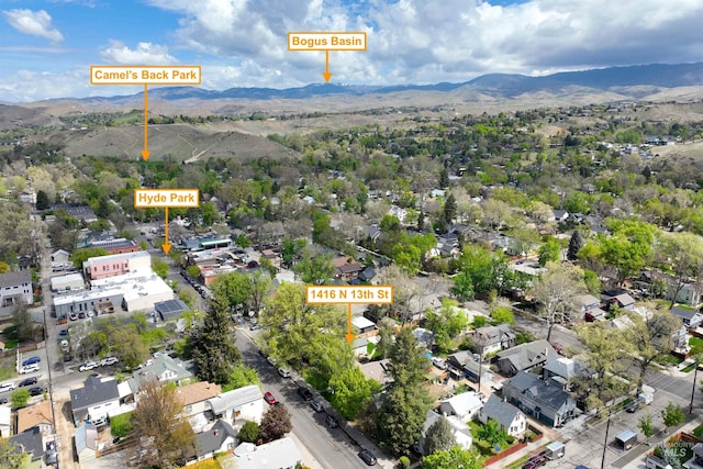 1416 N 13th St, Boise, ID 83702 - birds eye view of property with a mountain view and a residential view